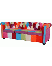 Sofa patchwork w stylu chesterfield Triss - trzyosobowa