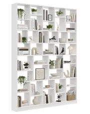 Biały wysoki regał na książki w stylu skandynawskim - Epozio w sklepie Edinos.pl