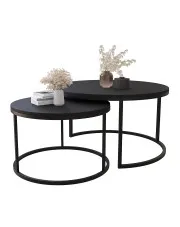Zestaw dwóch czarnych stolików kawowych - Averdiq 3X w sklepie Edinos.pl