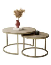 Komplet 2 stolików kawowych dąb cremona - Azer 5X w sklepie Edinos.pl