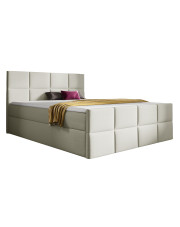 Kremowe łóżko tapicerowane 5 rozmiarów - Valmerio w sklepie Edinos.pl