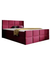 Czerwone pikowane łóżko tapicerowane welurowe 5 rozmiarów - Valmerio w sklepie Edinos.pl