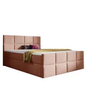 Łososiowe pikowane łóżko kontynentalne 5 rozmiarów - Valmerio w sklepie Edinos.pl