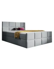 Szare kontynentalne łóżko tapicerowane pikowane 5 rozmiarów - Valmerio w sklepie Edinos.pl