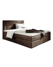 Brązowe łóżko z pojemnikiem na pościel 5 rozmiarów - Orellis w sklepie Edinos.pl