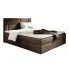 Brązowe łóżko z pojemnikiem na pościel 5 rozmiarów - Orellis