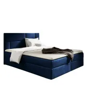 Granatowe welurowe łóżko z pojemnikiem 5 rozmiarów - Orellis w sklepie Edinos.pl