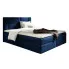 Granatowe welurowe łóżko z pojemnikiem 5 rozmiarów - Orellis
