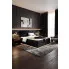 Wizualizacja sypialni z czarnym lozkiem Orellis