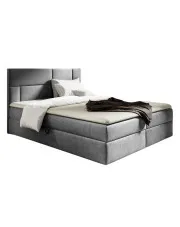 Szare welurowe łóżko tapicerowane z pojemnikiem 5 rozmiarów - Orellis w sklepie Edinos.pl