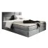 Szare welurowe łóżko tapicerowane z pojemnikiem 5 rozmiarów - Orellis