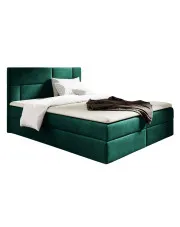 Welurowe łóżko tapicerowane w kolorze butelkowej zieleni 5 rozmiarów - Orellis w sklepie Edinos.pl