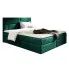 Welurowe łóżko tapicerowane w kolorze butelkowej zieleni 5 rozmiarów - Orellis
