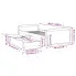 Szczegółowe zdjęcie nr 10 produktu Białe sosnowe pojedyncze łóżko z szufladami 90x200 - Kamos