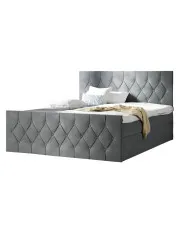 Szare pikowane łóżko welurowe 5 rozmiarów - Omelisse w sklepie Edinos.pl