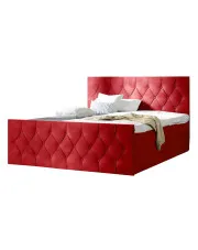 Czerwone welurowe łóżko pikowane 5 rozmiarów - Omelisse w sklepie Edinos.pl