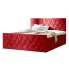 Czerwone welurowe łóżko pikowane 5 rozmiarów - Omelisse