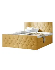 Żółte nowoczesne łóżko pikowane 5 rozmiarów - Omelisse w sklepie Edinos.pl