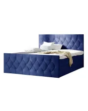 Niebieskie pikowane łóżko kontynentalne 5 rozmiarów - Omelisse w sklepie Edinos.pl