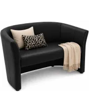 Czarna sofa dwuosobowa ekoskóra - Ardinni 3X w sklepie Edinos.pl