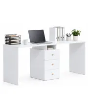 Białe biurko dwuosobowe - Tadoro 3X w sklepie Edinos.pl
