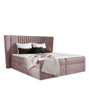 Różowe welurowe łóżko kontynentalne 5 rozmiarów - Orlento  w sklepie Edinos.pl