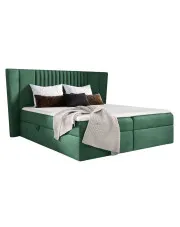 Zielone łóżko tapicerowane welurowe 5 rozmiarów - Orlento  w sklepie Edinos.pl