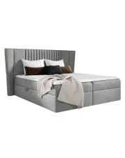 Szare tapicerowane łóżko welurowe 5 rozmiarów - Orlento  w sklepie Edinos.pl