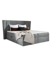 Ciemnoszare łóżko welurowe 5 rozmiarów - Orlento  w sklepie Edinos.pl