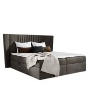 Brązowe łóżko tapicerowane z pojemnikiem 5 rozmiarów - Orlento  w sklepie Edinos.pl