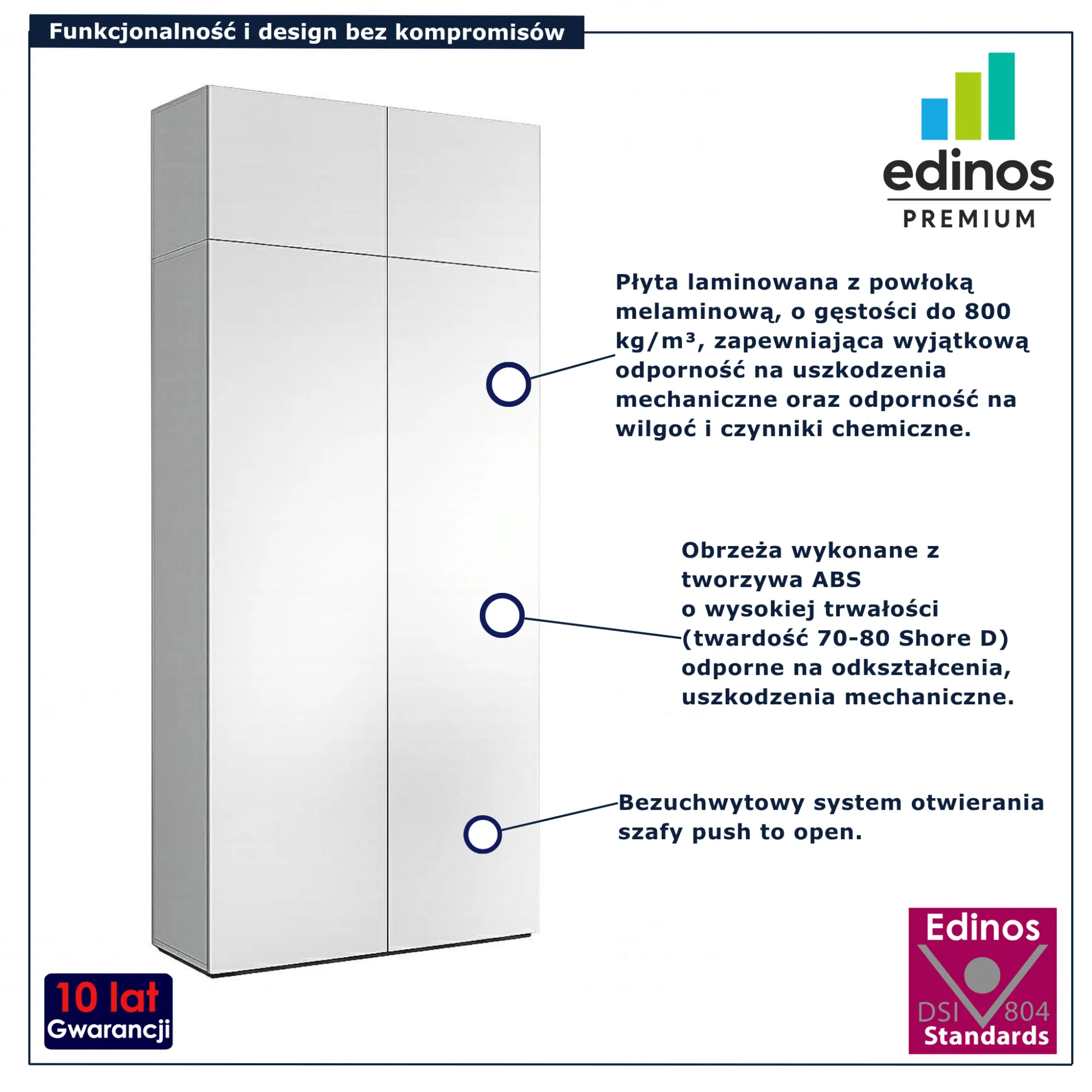 Nowoczesna szafa uchylna Vandero 4X biały