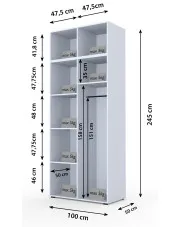 Wysoka szafa uchylna w kolorze czarnym - Vandero 4X w sklepie Edinos.pl