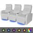 Szczegółowe zdjęcie nr 5 produktu Rozkładane fotele kinowe z ekoskóry Mevic 3X – białe