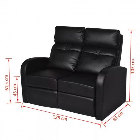 Szczegółowe zdjęcie nr 4 produktu Fotele kinowe z podświetleniem LED Mevic 2X – czarne