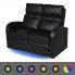 Szczegółowe zdjęcie nr 7 produktu Fotele kinowe z podświetleniem LED Mevic 2X – czarne