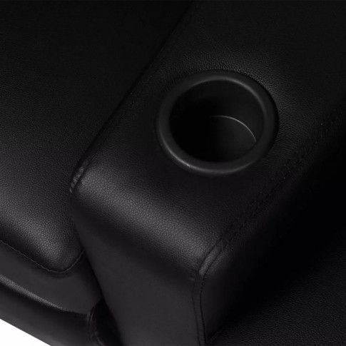 Szczegółowe zdjęcie nr 5 produktu  Fotele kinowe ze sztucznej skóry Mevic 3X – czarne