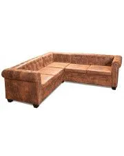 Klasyczny narożnik chesterfield Amberly - rudy