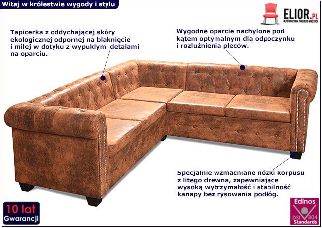 Skórzany narożnik Amberly