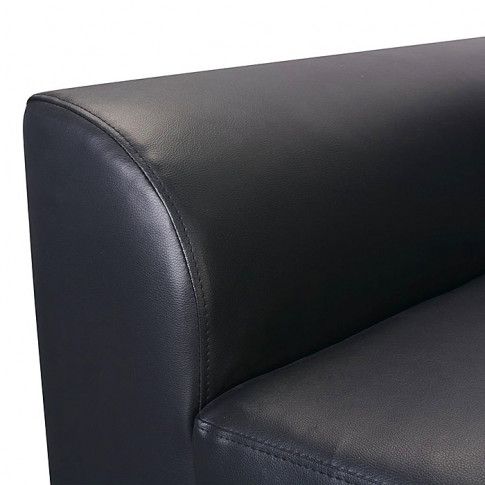 Fotografia Rozkładana sofa Primera z ekokóry - czarna z kategorii Kanapy i sofy
