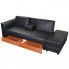 Szczegółowe zdjęcie nr 7 produktu Rozkładana sofa Primera z ekokóry - czarna