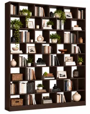 Duża biblioteczka regał na książki do salonu wenge - Eliene w sklepie Edinos.pl