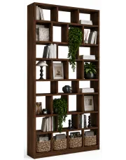 Wysoka biblioteczka regał na książki orzech - Otieni w sklepie Edinos.pl