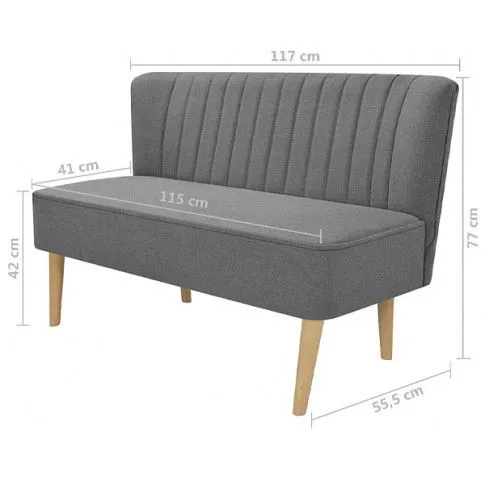 Zdjęcie romantyczna szara sofa dwuosobowa Shelly - sklep Edinos.pl