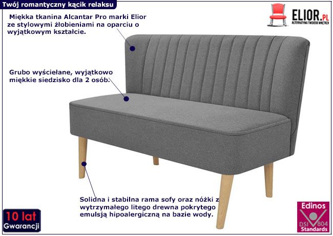 Romantyczna sofa dwuosobowa Shelly