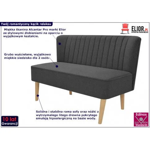 Fotografia Romantyczna sofa Lernes - grafitowa z kategorii Kanapy i sofy