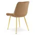 Welurowe brązowe krzesło na złotych nogach Alvor 3X