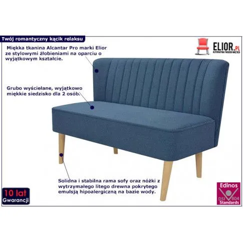 Fotografia Romantyczna sofa Lernes - niebieska z kategorii Kanapy i sofy