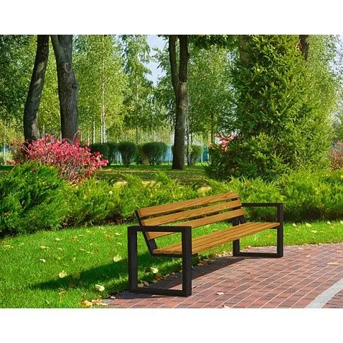 Fotografia Drewniana ławka parkowa Norin Gray 150cm - 8 kolorów  z kategorii Ławki ogrodowe