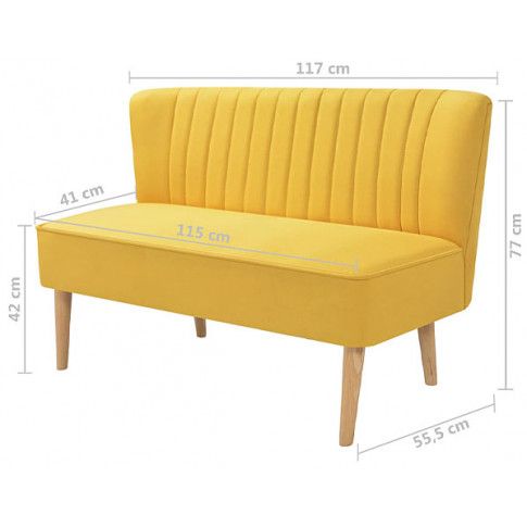 Szczegółowe zdjęcie nr 4 produktu Romantyczna sofa Shelly - żółta