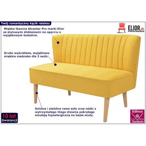 Fotografia Romantyczna sofa Lernes - żółta z kategorii Kanapy i sofy
